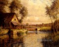 alte Mühle in der normandie Landschaft Louis Aston Knight Fluss